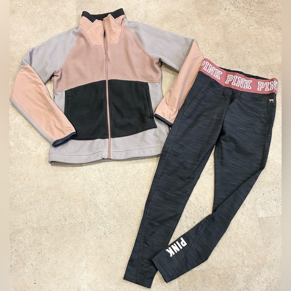 Women’s MOUNTAIN HARDWEAR/VICTORIA’S SECRET PINK Fleece Jacket & Leggings, sz S